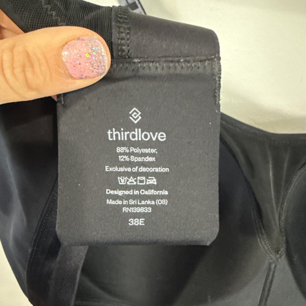 ThirdLove Kinetic Adjustable Sports Bra Black 38E - Picture 3 of 3